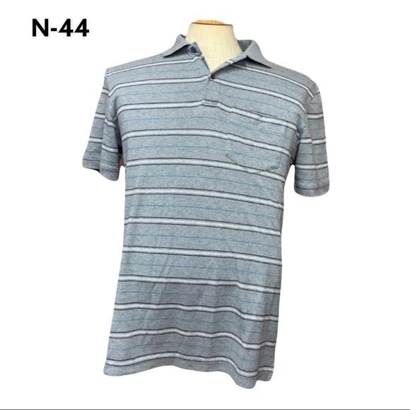 Covington Other - SzS Covington Gray Teal Stripe Polo